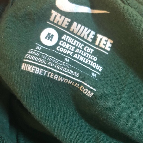 The Nike Tee Athletic Cut Green Logo Short Sleeve T Shirt Women's Size Medium - Picture 5 of 5